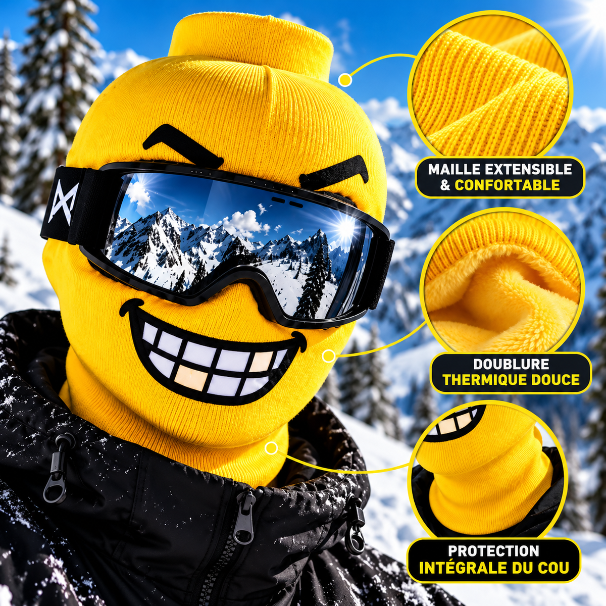 GRIMZ® — Cagoule Emoji Snowboard & Ski