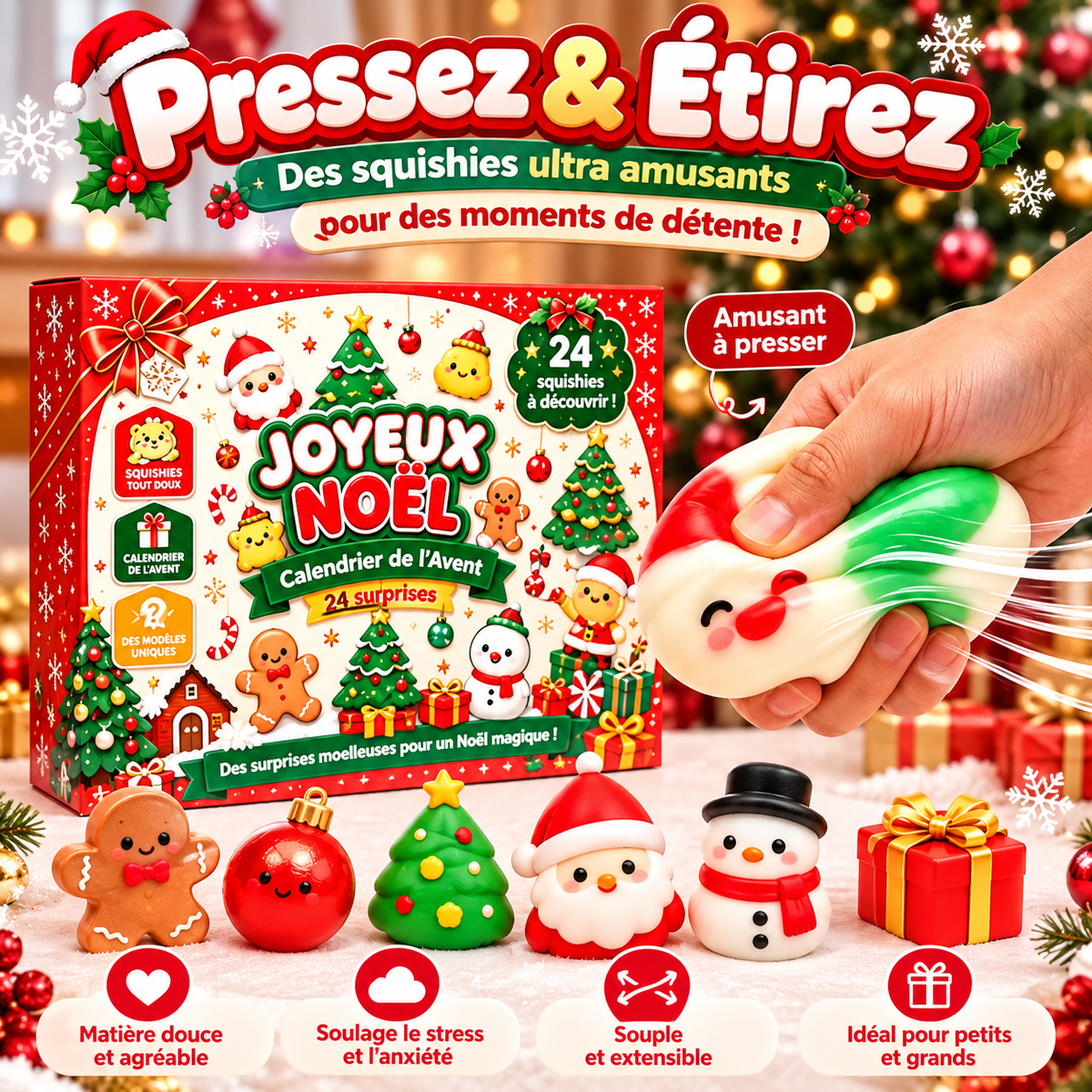 🎁 Calendrier de l’Avent Squishy – 24 Surprises de Noël