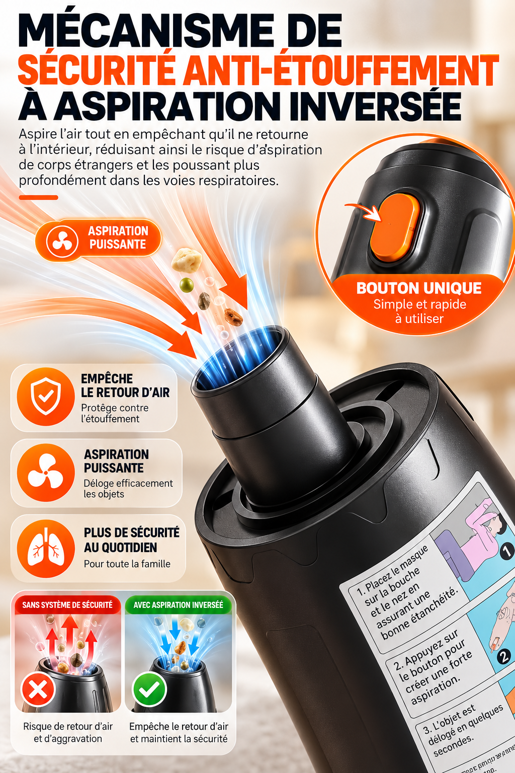 Dispositif Anti-Étouffement – Aspiration d’Urgence