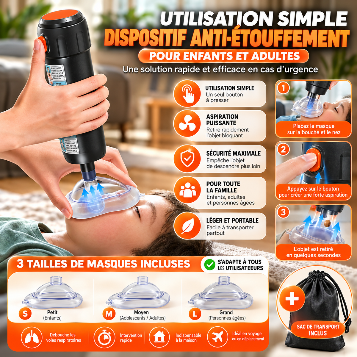 Dispositif Anti-Étouffement – Aspiration d’Urgence